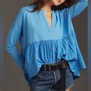 Anthropologie Pilcro gingham long sleeve top